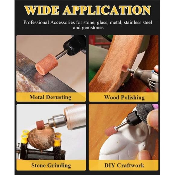 Sanding Bits for Dremel Rotary Tool, Grinding Stone Sanding Drill Bits 1/8"Shank - Picture 12 of 14